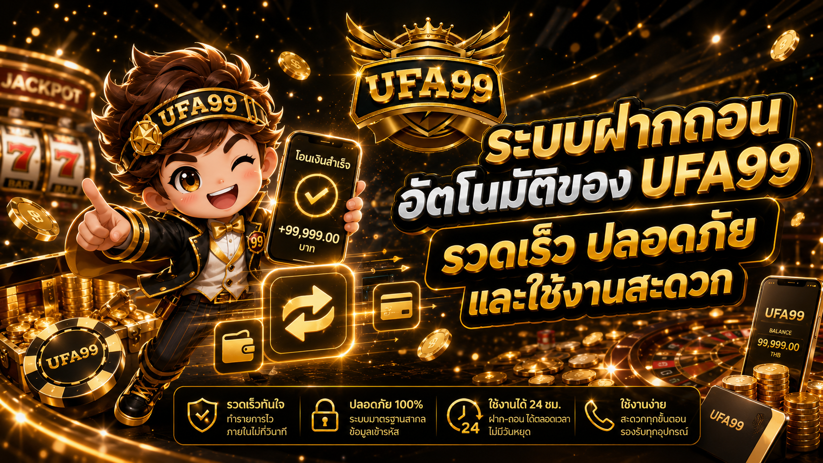 ระบบฝากถอนอัตโนมัติของ UFA99 รวดเร็ว ปลอดภัย และใช้งานสะดวก​